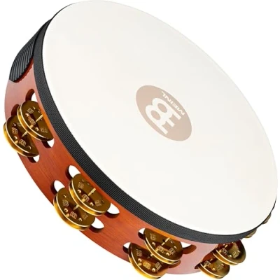 Imagen de Meinl Percussion TAH2B AB Pandereta de madera y latón, piel cabra, Doble fila