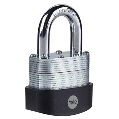 Imagen de Yale Y125B/50/129/1 Candado de Alta Seguridad Laminados Extreme Resistente a la intemperie Cromado 60 mm Arco Corto Y125B