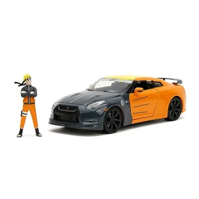 Imagen de Jada Naruto Coche Nissan GT R 1:24 die cast, rueda libre, apertura de puertas, capó, maletero, figura cast (253255054)