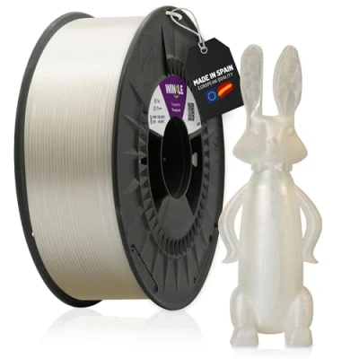 Imagen de WINKLE Filamento PETG Transparente Impresora 3D 2,85mm 1kg Compatible con Mayoría Impresoras Precisión Dimensional Bobina