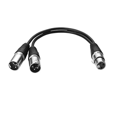 Imagen de SIENOC 0.3M Cable para micrófono XLR de audio Hembra a Macho(1x Female to Dual Male)