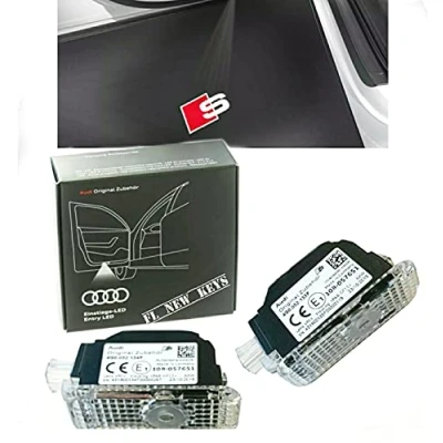 Imagen de Audi 4G0052133J Proyector LED con Logotipo en S, diseño de Rombos, Color Rojo y Blanco