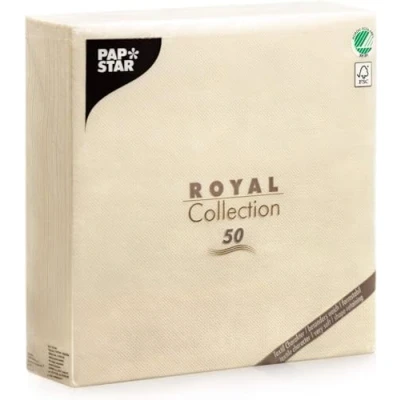Imagen de Papstar 11621 Royal Collection 50 servilletas (Pliegue 1/4, 40 x cm), Color champán