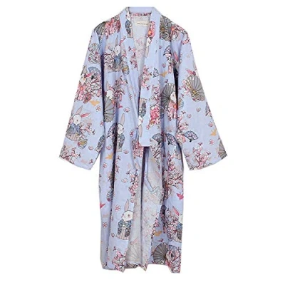 Imagen de Kimono de la mujer Robe Yukata Albornoz Pijamas Púrpura Rezar Conejos