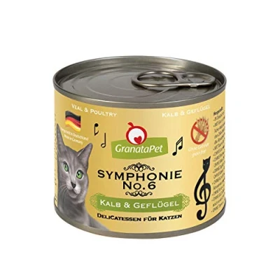 Imagen de GranataPet Symphonie No. 6 alimento para Gatos sin Cereales ni azúcares, Filete en gelatina Natural, Delicado húmedo Gatos, x 200 g