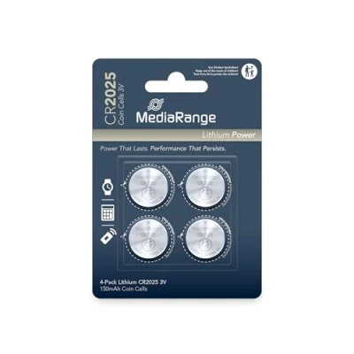 Imagen de MediaRange MRBAT131 Household Battery Single Use CR2025 Litio 3 V Pilas (Single Battery, CR2025, Litio, Botón/Moneda, V, 4 Pieza(s))
