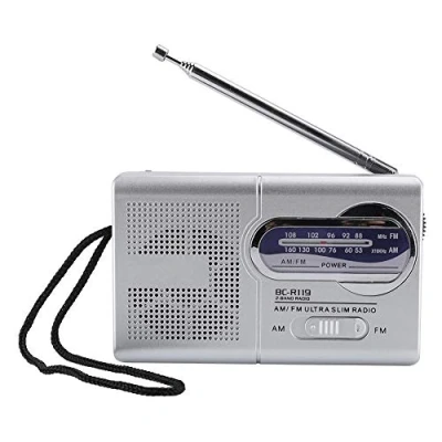 Imagen de Diyeeni Radio Am/FM, Altavoz de Bolsillo Doble Banda con Integrado, Antena empotrada, Mini Reproductor portátil Funciona Pilas