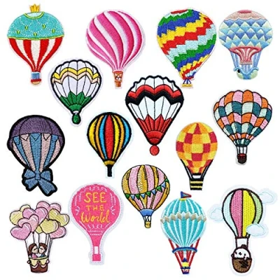 Imagen de Woohome Patch Sticker, 15 Pz Globo Aerostático Parche Termoadhesivo de Hierro en Patches paraMochila, Gorras, Ropa