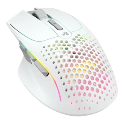 Imagen de Glorious gaming Model I 2 Wireless Ratón inalámbrico Híbrido 2,4 GHz y Bluetooth, superligero, 9 botones (2 intercambiables), RGB, gran batería, MMO/MOBA/FPS, reposapulgares lateral Blanco