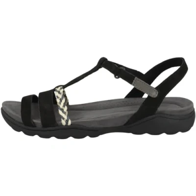 Imagen de Clarks Amanda Tealite, Sandalias Deportivas Mujer, Nobuck Negro, 35.5 EU