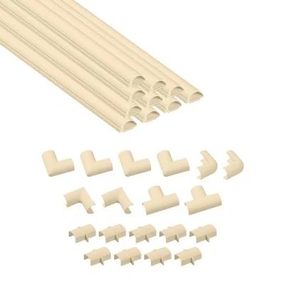 Imagen de D Line Micro+ 2010M 400, Canaletas adhesivas para cables, Solución organizar, proteger y cubrir cables 10x 20mm (anch.) x 10mm (alt.) 40 cm longitudes (4 metro) Magnolia