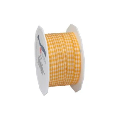 Imagen de Präsent VICHY Cinta (10 mm de ancho, 20 m largo), diseño cuadros, color amarillo