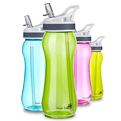Imagen de AceCamp TRITAN Botella de agua a prueba fugas sin BPA deportiva pajita I 550 ml Verde 15535