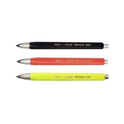 Imagen de Koh I Noor VERSATIL 5347 Lápiz mecánico Metal/Plástico 5.6 mm Mina negro, rojo, amarillo, juego de 3
