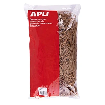 Imagen de APLI 18763 Gomas elásticas medida Ø 140 x 2 mm bolsa de 1 kg 70% caucho natural