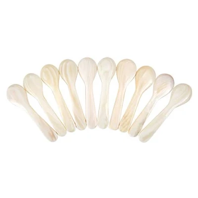 Imagen de DUEBEL 10 Cucharas para Caviar (Blanco, 9cm x 2.4cm)