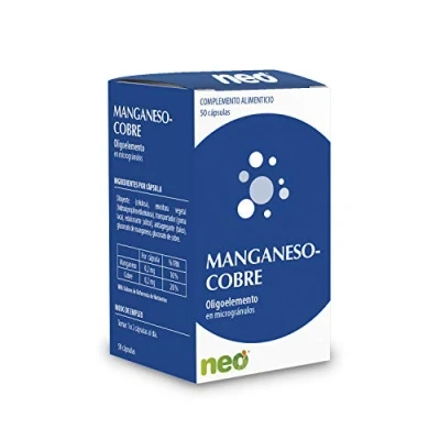 Imagen de NEO Oligoelemento Manganeso Cobre 50 Cápsulas de Microgránulos Fortalece las Defensas Ayuda en Casos Alergia Propiedades Antiinflamatorias