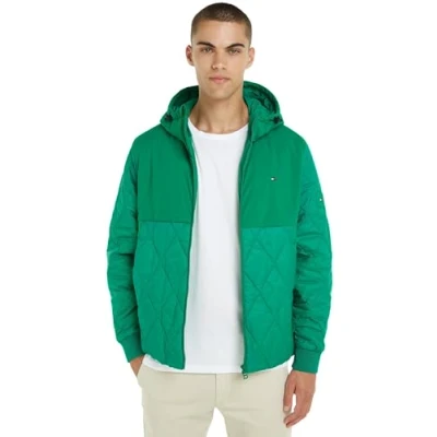 Imagen de Tommy Hilfiger Cazador Hombre Cl Mix Hooded Jacket Chaqueta de entretiempo, Grün (Verde), XL