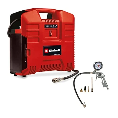 Imagen de Einhell Compresor de maletín con batería TE AC 36/8 Li OF set Solo Power X Change (36 V, máx. 8 bar, sin aceite, potencia aspiración 130 l/min, incl. adaptador 3 pz., batería)
