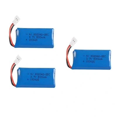 Imagen de YUNIQUE GREEN CLEAN POWER Pack 3 Baterías Lipo 3.7V 500mAh para RC Quadcopter Hubsan X4 H107 Series y JXD 385 Conector Traxxas Cable Silicona 10 AWG Incluidos Metálico