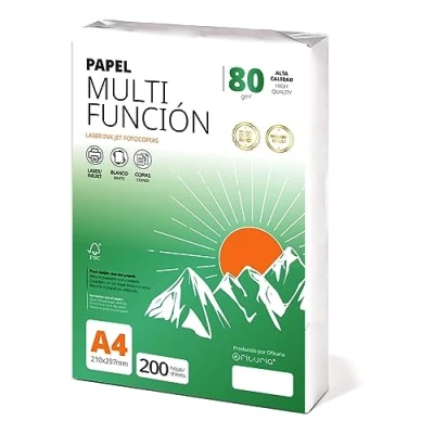 Imagen de folios a4 80gr 200 hojas, Papel Multiusos Para Impresora, Impresoras Láser y de Inyección, Fotocopiadora, uso Oficina, Material Escolar, Paquete Ofituria (80gr, 200h)