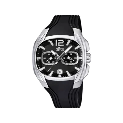 Imagen de LOTUS Reloj Hombre 15756/D Outlet Caja de Acero Inoxidable 316l Gris Plata Correa Caucho Negro