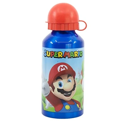 Imagen de botella de aluminio para niños cantimplora infantil agua reutilizable 400 ml Super Mario