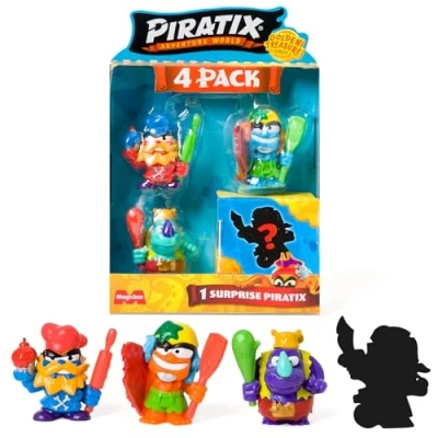 Imagen de Piratix Golden Treasure Series Paquete de 4. Incluye 4 (1 Sorpresa) y Accesorios.