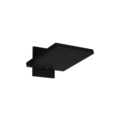 Imagen de hansgrohe Pulsify E, rociador de ducha con conexión a pared, fija rectangular, cabezal lluvia 2 tipos chorro, sistema antical, negro mate