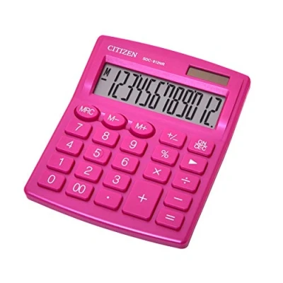 Imagen de citizen Calculadora sobremesa sdc 812nrpke eco eficiente solar y a pilas 12 digitos 124x102x25 mm rosa