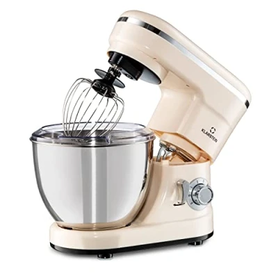 Imagen de Klarstein Bella robot de cocina multifunción amasadora con 1200 W, 6 niveles velocidad, acero inoxidable, función pulso, sistema rotación planetaria, 3 accesorios mezcla, crema