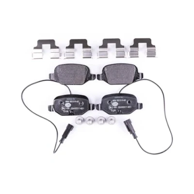 Imagen de HELLA 8DB 355 019 631 Juego de pastillas freno con contacto aviso desgaste incorporado tornillos pinza accesorios
