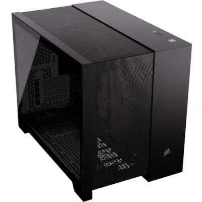 Imagen de CORSAIR 2500D Airflow mATX Caja para PC Sin Ventiladores Incluidos Diseño de Doble Cámara Amplia Flexibilidad Refrigeración Compatible con Placa Base Conexión Inversa Negro