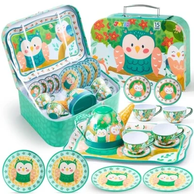 Imagen de Juego de Tetera hojalata para Fiestas del té y Juegos simulación Cocina niños