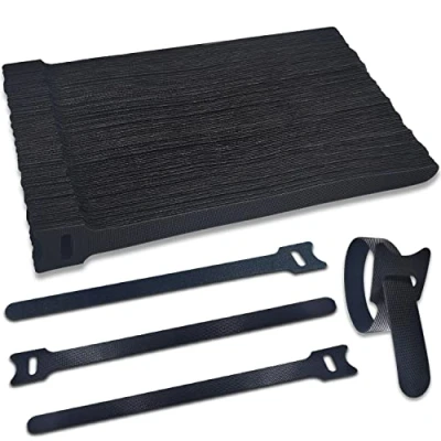 Imagen de 100 Pcs Bridas Reutilizables,150mmx12mm Ataduras de Nylon Cable Gancho y Para Cables,Organizar Cables,Reutilizables Recoge Cables,Organizador Cables Oficina,Hogar,Jardín Más