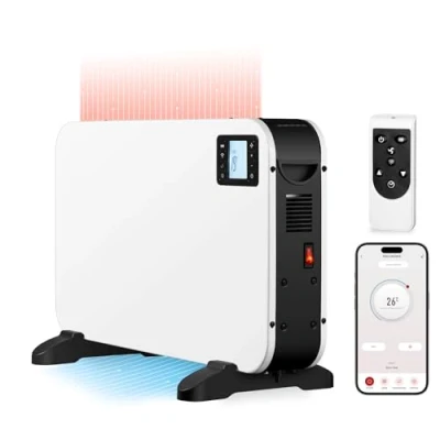 Imagen de Ksix Magma Calefactor Eléctrico Bajo Consumo con Control Remoto y 3 Modos Aire Caliente compatible App Tuya Estufa Pantalla LCD Radiador 2000Kw