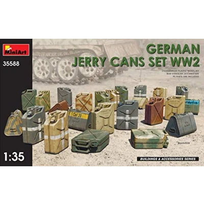 Imagen de MiniArt 35588 Juego de accesorios para maquetas German Jerry Cans WW2, color gris , color/modelo surtido