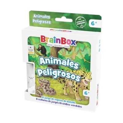 Imagen de Beezerwizzer Studio BrainBox Pocket Animales Peligrosos Juego de Cartas A Partir 6 Años 1 Jugador 10 Minutos por Partida Español