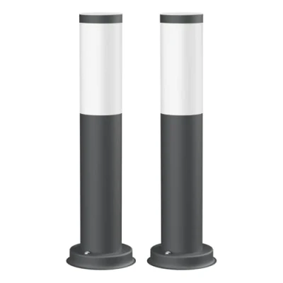 Imagen de ledscom.de 2 pcs. luz de camino/luz bolardo/luz jardín PORU para exteriores, IP44, 39 cm, antracita, 1x E27 máx. 40W