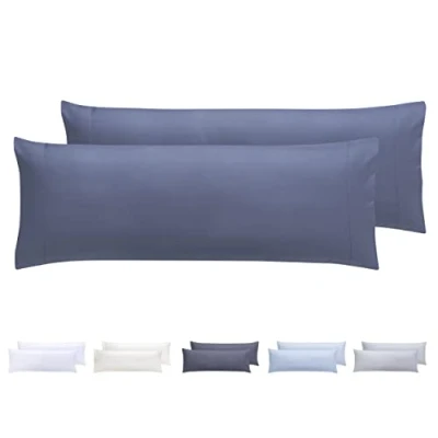 Imagen de Todocama Juego de 2 Fundas Almohada, Microfibra Extra Suave, hipoalergénicas. 90x40 cm Azul grisáceo