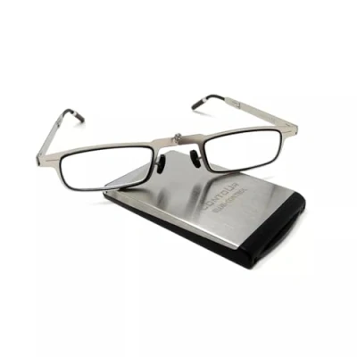 Imagen de CONTOUR GREY Gafa de Lectura o vista cansada antireflejante con filtro luz azul PLEGABLE, ultra LIGERA y super RESISTENTE, estuche ALUMINIO plano (Gris, 2.5, x)