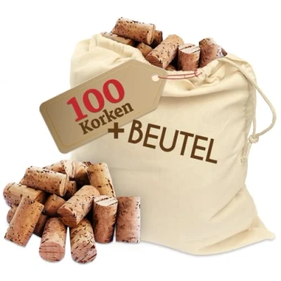 Imagen de Corchos de Botella como tapones vino para decorar, embellecer, artesanía naturaleza suministros manualidades niños, pasatiempos adultos 24mmx45mm (100 oscuro)