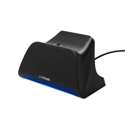 Imagen de Trust GXT 255 Cargador Mando PS5 DualSense, Playstation 5 con Diseño Place on, Carga Rápida, Iluminación LED, Alfombrilla Antideslizante, Cable USB C Incluido, Accesorios PS5, Negro