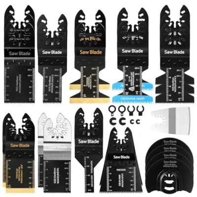 Imagen de USHOP Hojas de Sierra Oscilante,Kit Sierra,Accesorios Multiherramienta Universal,Multiherramienta Oscilante Cuchillas,Kits Accesorios Oscilantes para Múltiples Herramientas