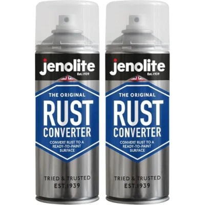 Imagen de JENOLITE Spray Convertidor de ÓXIDO 2 x 400ml Tratamiento óxido Ideal para Autos y Metal Oxidado, Aerosol e Imprimación Fórmula a Base epoxi