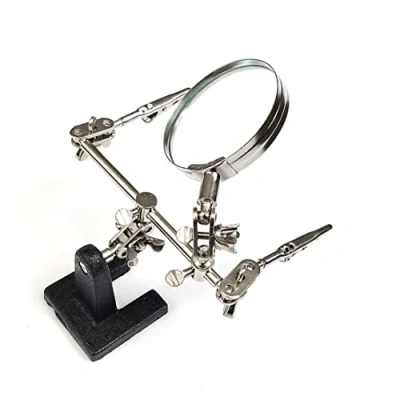 Imagen de JZK Lupa Manos Libres con Pinza de Cocodrilo + Lente Aumento 8X, Tercera Mano para Soldar y Hacer Joyas