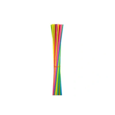 Imagen de Pajitas de papel desechables, multicolor, extralargas, 1 metro (50 unidades)