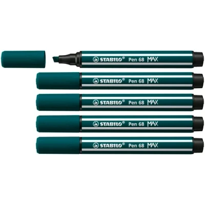 Imagen de STABILO Rotulador Premium punta biselada (1 + 5 mm) Pen 68 MAX Caja de Color Verde Turquesa