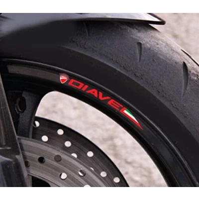 Imagen de FEMEIN 8 X para Ducati Diavel Calcomanías De Rueda Motocicleta 1200 1260 1260S Pegatinas Llanta Rayas Laminadas Italianas
