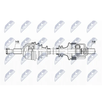 Imagen de NTY NPW RE 200 Árbol de transmisión Eje delantero, izquierda 677 Automática, 4 vel. RENAULT: SCENIC 2